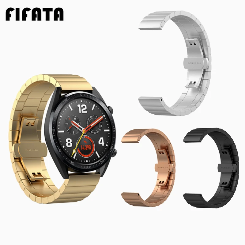 FIFATA 22 мм металлический ремешок для часов Huawei часы GT из нержавеющей стали сменный