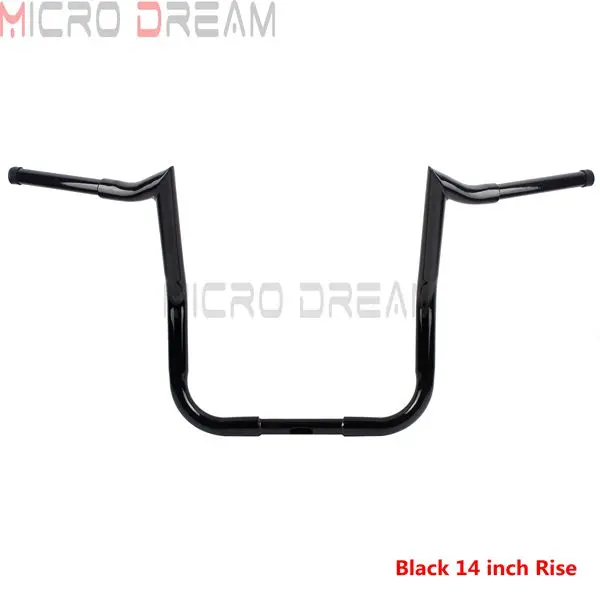 Black 14 inch Rise Мотоцикл 1" 14" 1" Rise Batwing обтекатель бар широкий 37" Ape вешалка руль для Harley Touring комоды Baggers Street Glide - Цвет: Black 14 inch Rise