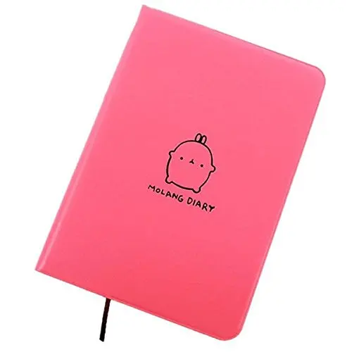 Pink XRHYY белый "Molang Rabbit" Дневник любой год планировщик Карманный журнал записная книжка планировщик - Цвет: Pink