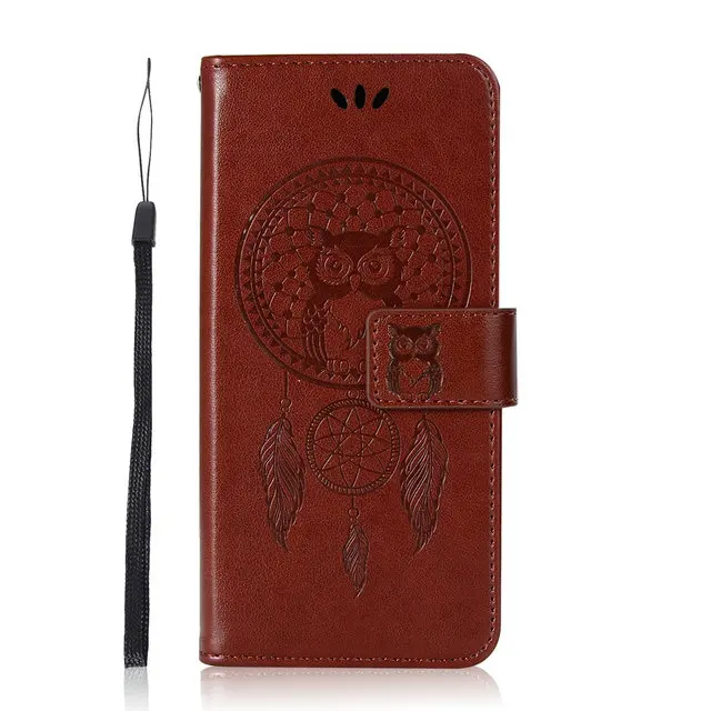 Brown case 3D Сова кожаный чехол для samsung Galaxy Note 8 чехол Coque samsung S9 чехлы с откидной крышкой для samsung S5 S6 S7 S8 S9 плюс Xcover 4 - Цвет: Brown case