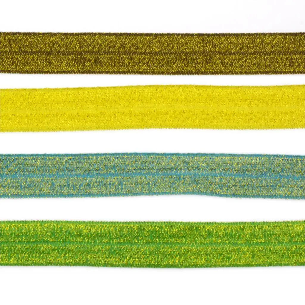Золотистый Блестящий эластичный держатель для хвоста 50 ярдов/рулон 5/8 дюйма 16 мм |
