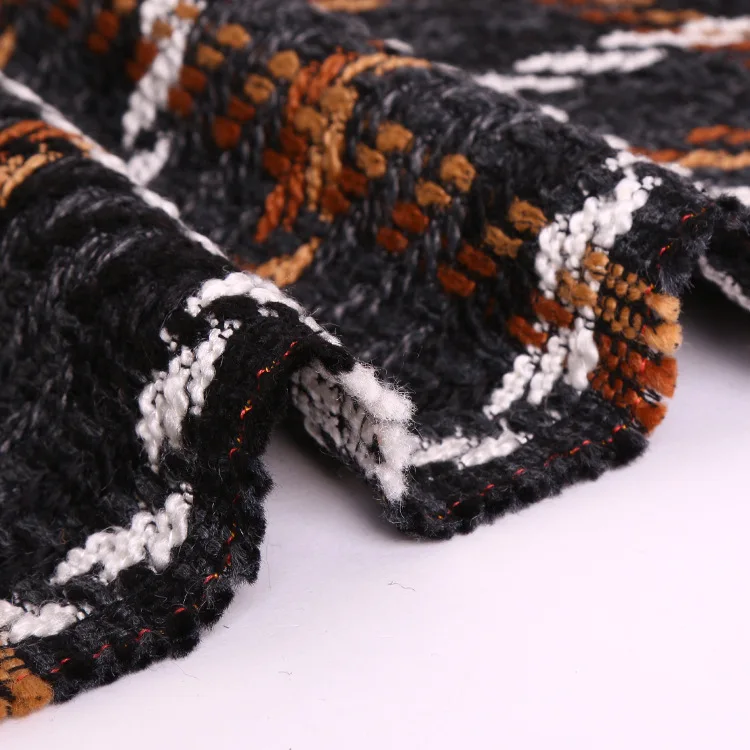 Трикотажное осенне-зимнее пальто из твидовой ткани-595gsm | Дом и сад