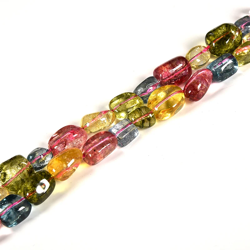 Smooth Crystal Beads 8-15mm Tourmaline Quartz For Handmade jewelry chain Necklace 15inch Loose H230 | Украшения и аксессуары