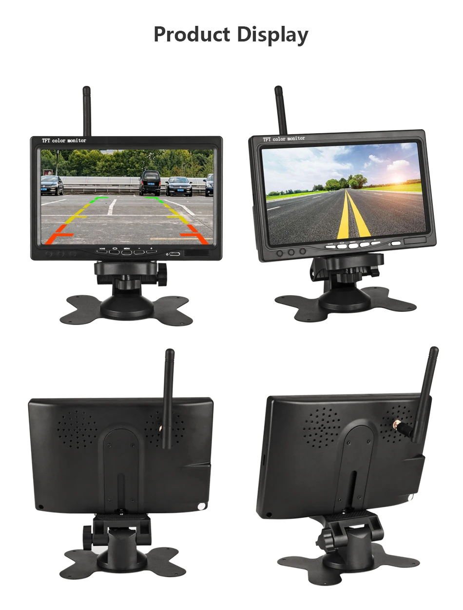JMCQ " TFT lcd беспроводной автомобильный монитор HD дисплей Проводная камера заднего вида парковочная система для автомобиля заднего вида Мониторы для грузовика рабочий автомобиль