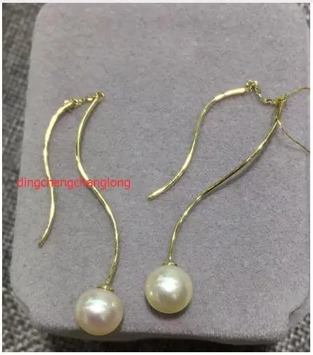 Бесплатная доставка &gt&gt&gt&gt Благородные Ювелирные изделия 10-11 мм Серьги из