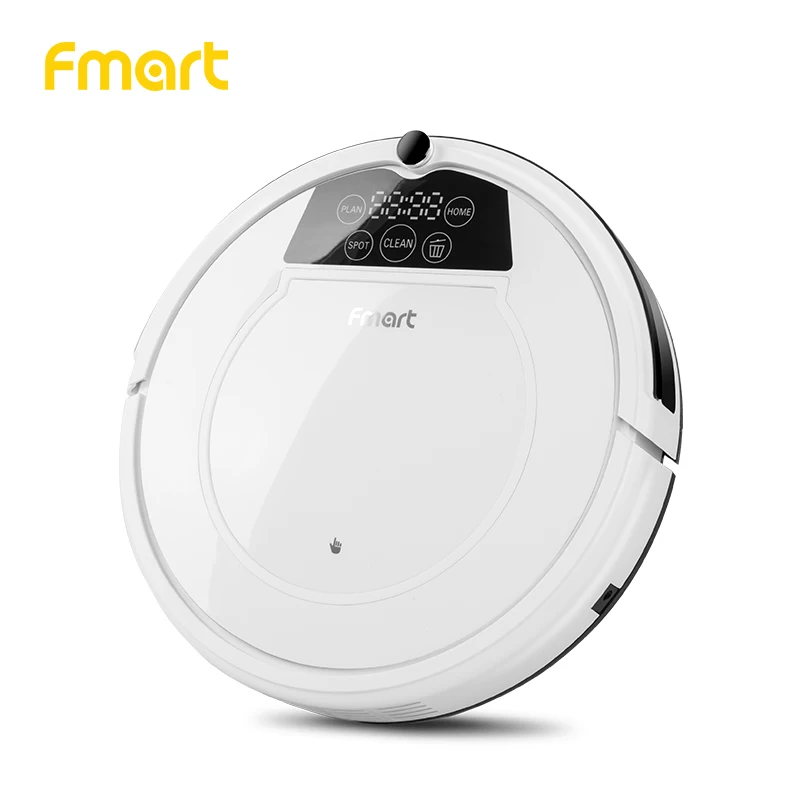 Fmart E-R550W(S) Робот Пылесос Управление Смартфоном с Голосовым Управлением 1200pa Большое Всасывание для Волосы Влажная Уборка для Деревянного Пола Автоматическая Заряда Пылесос для Дома - Цвет: E-R550W(S)