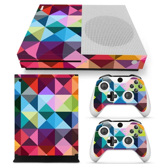 Красочные Съемный Виниловые наклейки кожи для Xbox One S консоли+ 2 шт. контроллер Cover всего тела