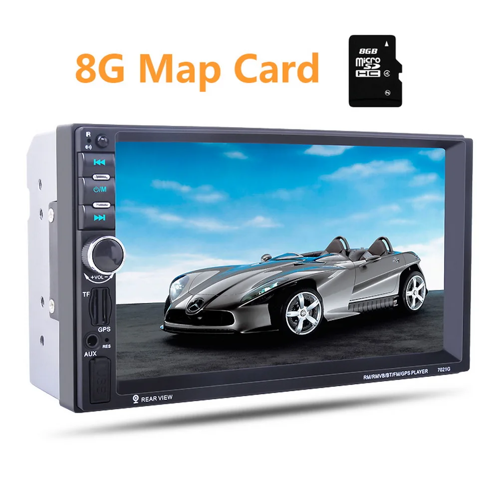 2Din стерео MP5 плеер FM USB 7 дюймов автомобильное радио 8G карта gps навигация Зеркало Ссылка экран зеркало для телефона Android с камерой