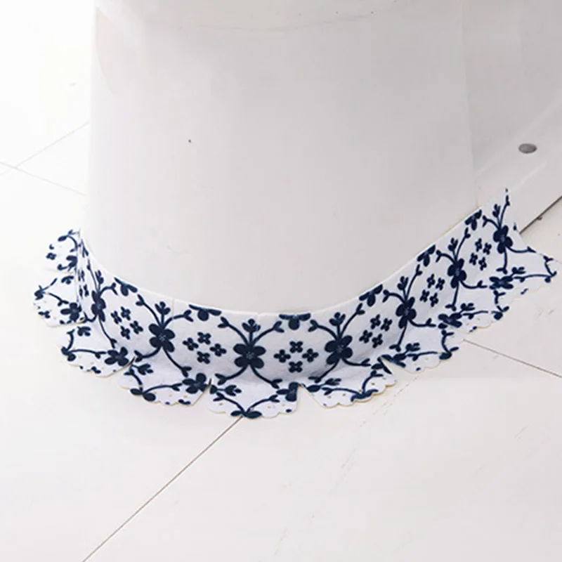Navy blue Flower 1 шт. водопоглощающая Электростатическая Туалетная основа для ванной комнаты стикер WC противообрастающая наклейка домашний декор для угла аксессуары для ванной - Цвет: Navy blue Flower