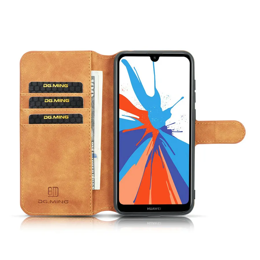 DG.MING Retro Leather Case For Huawei Y5 Y6 Prime Pro 2019 Flip Magnetic Switch Wallet Cover Y7 Y9 | Мобильные телефоны и