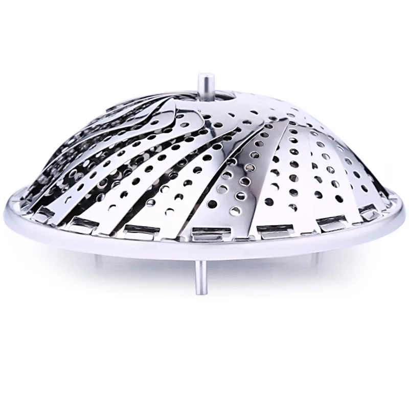 OLOEY Stainless Steel Folding Steamer Kitchen Vegetable Fruit Basket Food Mesh Steaming Rack Cookware Vapor Cooker Steamers Tool | Дом и сад
