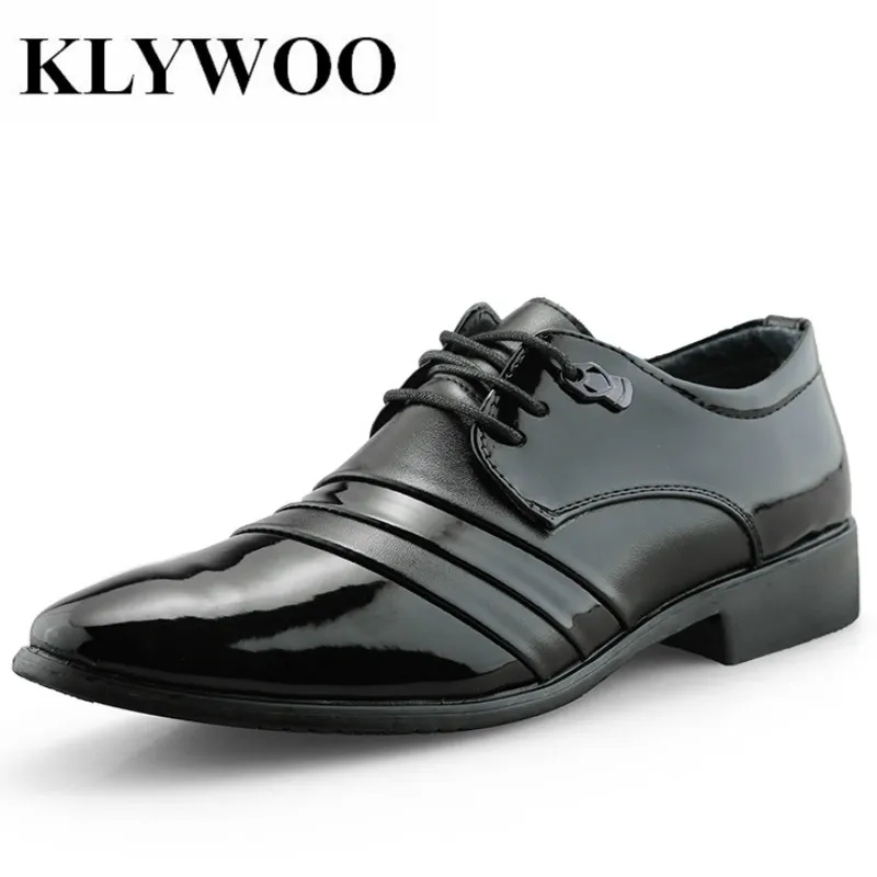 KLYWOO модные кожаные туфли мужские итальянские классические официальные оксфорды