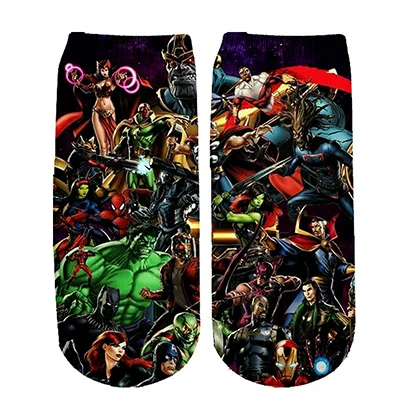 Носки с героями комиксов Marvel, Мстителей, комиксов, героев из мультфильма «Железный Капитан Америка», Теплые повседневные носки до колена с противоскользящей прострочкой - Цвет: 5