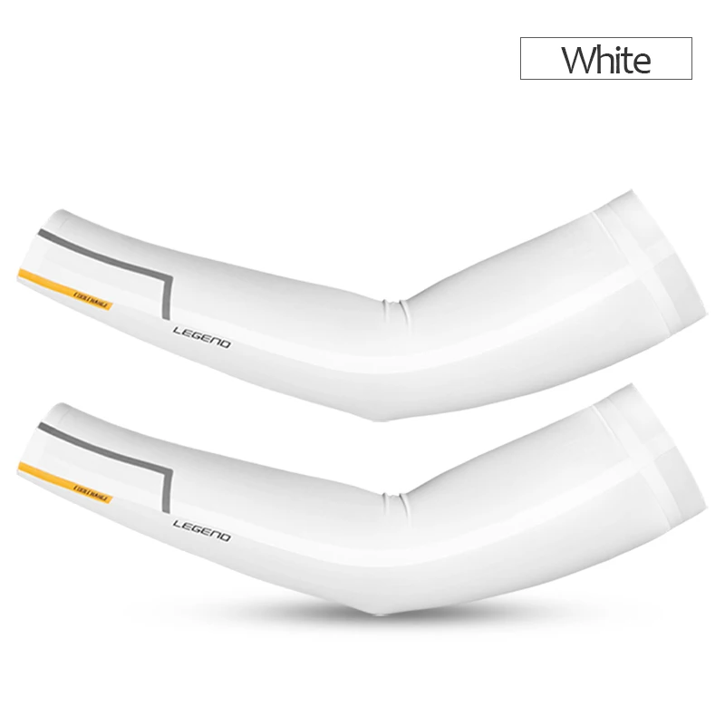 White CoolChange ледяная ткань летняя защита от ультрафиолета рукава для бега дышащие рукава для баскетбола Фитнес Спорт Велоспорт наружные гетры для рук - Цвет: White