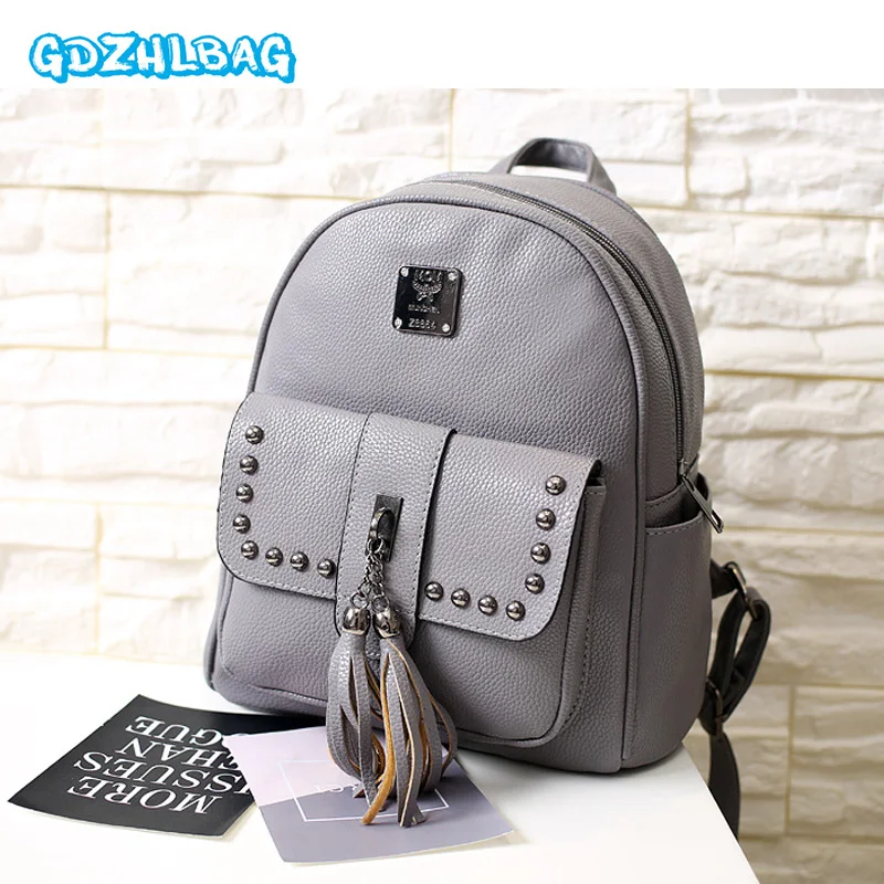 Для женщин кисточкой рюкзак простой Стиль Рюкзаки женский Повседневное жизни