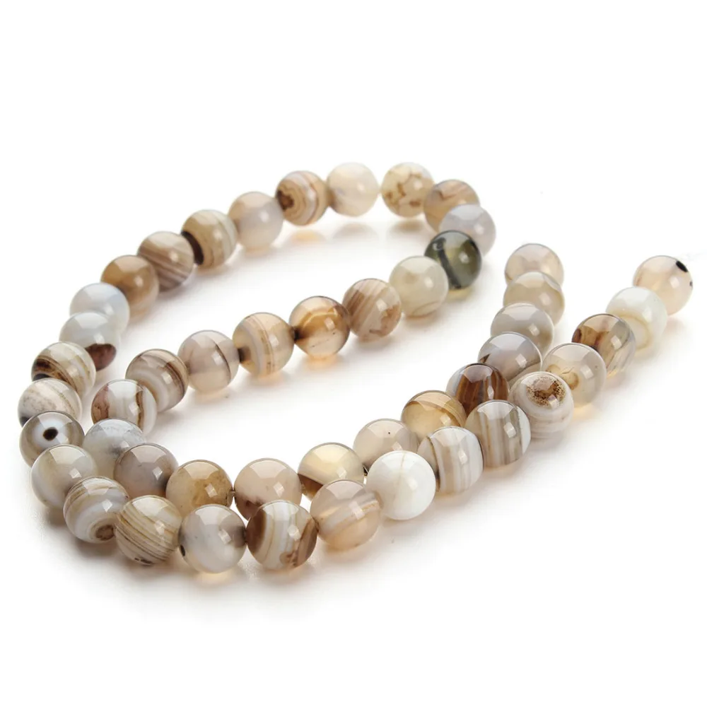 Круглые полосатые бусины из натурального оникса светильник кофейного цвета