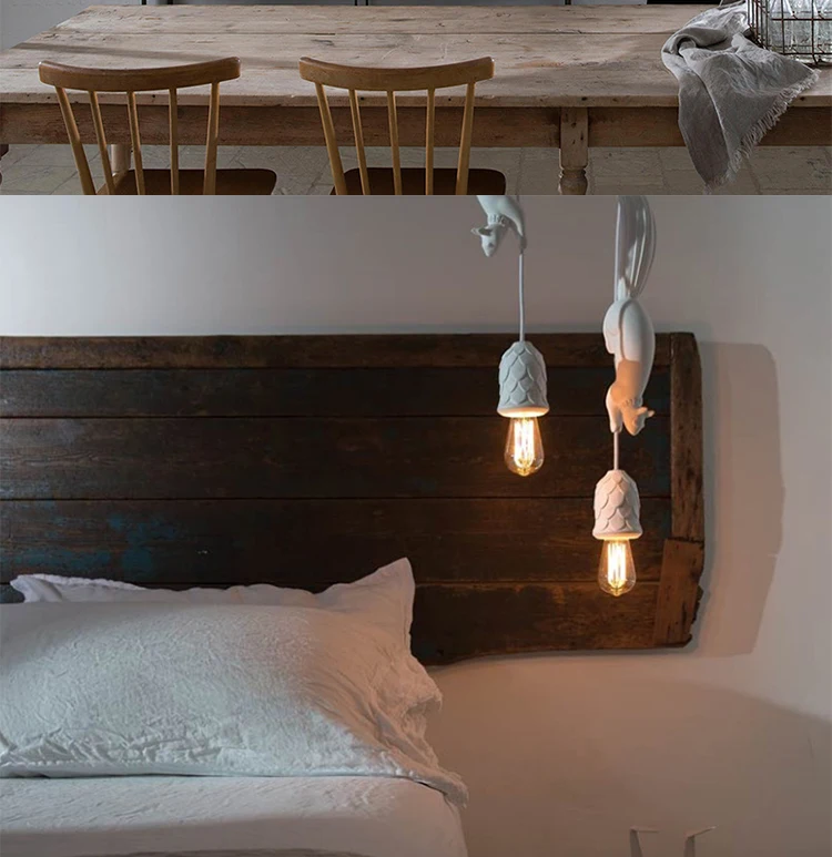 Скандинавская светодиодная люстра из смолы в виде белки для детской спальни