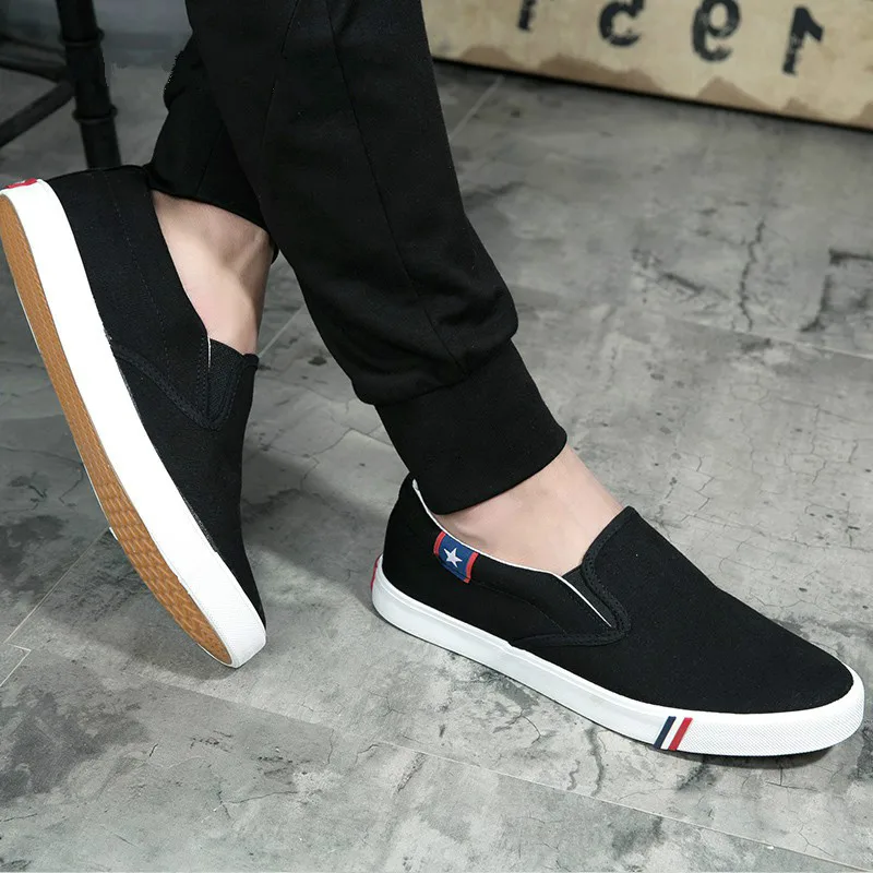 Men Canvas Shoes White Sneakers Casual Loafers Mocassim Male shoes Adult Slip On Flats Summer Mens Trainers zapatos de hombre | Обувь