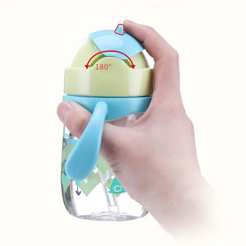 Новая Милая чашка для кормления детей с соломинкой детская бутылочка ручкой
