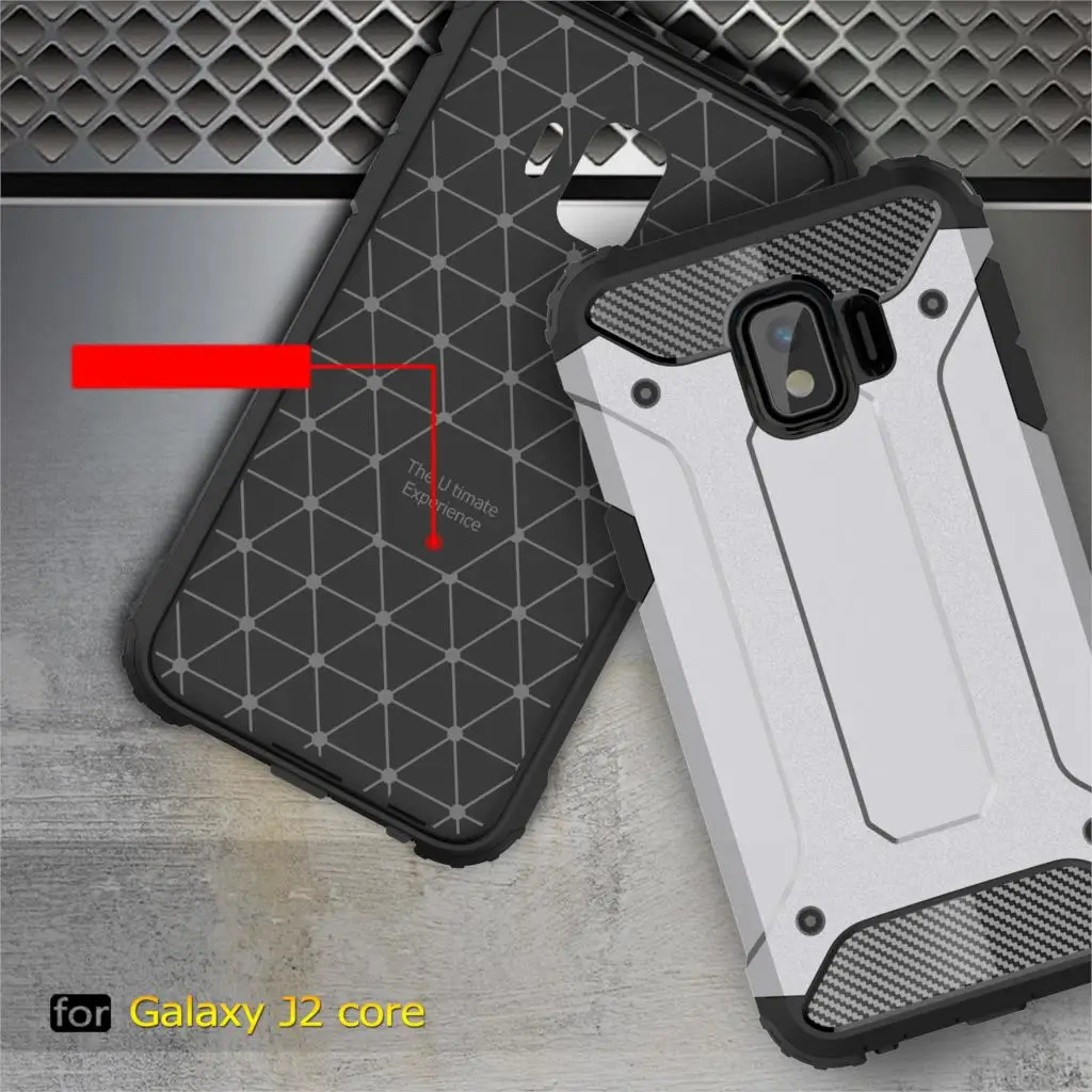 Роскошный гибридный противоударный Прочный чехол из ТПУ + ПК для Samsung Galaxy J2 Core Armor