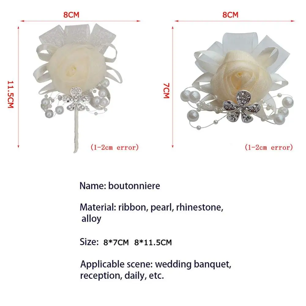 8 шт./лот цвета слоновой кости обувь для невесты подружки под жемчуг ручной цветок