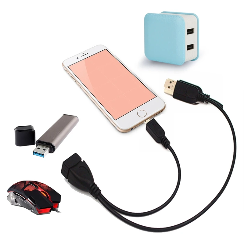 Micro USB 2 0 5 контактный кабель хоста OTG адаптер с Мощность для сотового телефона Tablet
