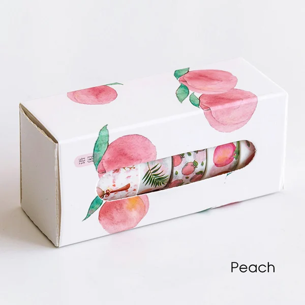 Peach MaoTu 5 рулонов/набор цветов серии декоративные из рисовой бумаги ленты набор Скрапбукинг наклейки Клейкие цветные бумажные ленты Маскировочная лента - Цвет: Peach