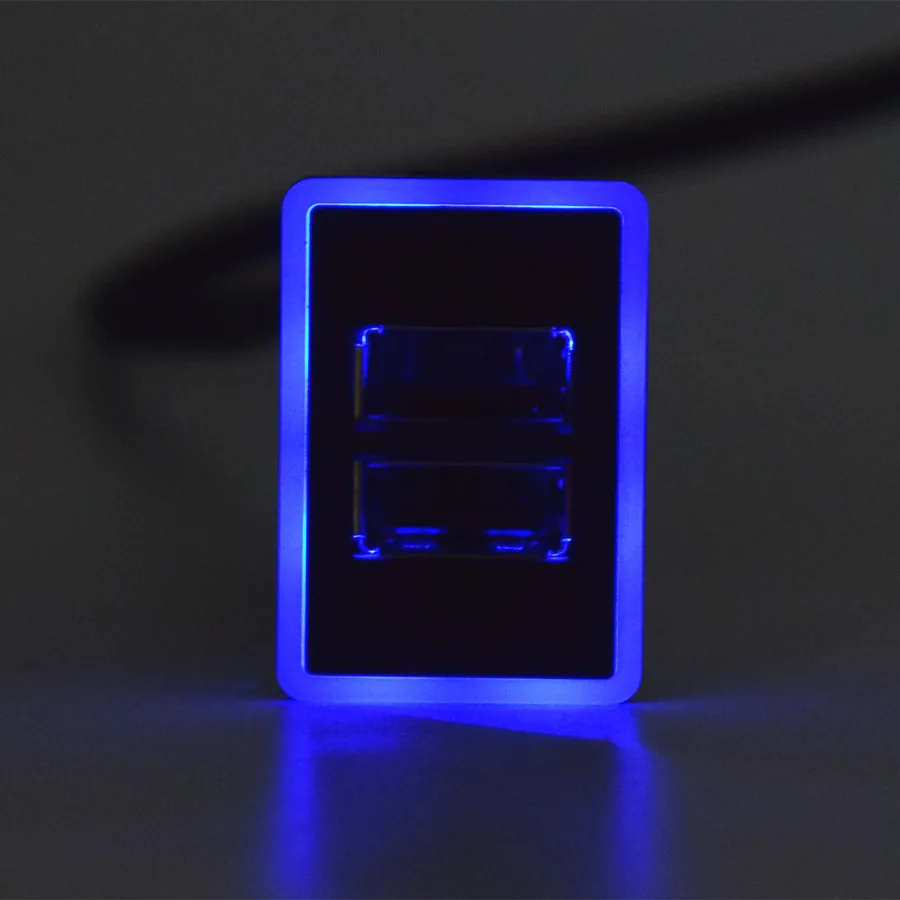Deep Blue XCGaoon QC3.0 Quickcharge автомобильное зарядное устройство двойной USB телефон PDA адаптер DVR Plug& Play кабель для Toyota - Название цвета: Deep Blue