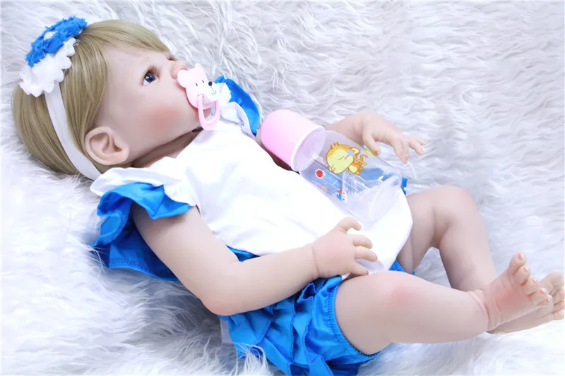 Силиконовая кукла Reborn Baby Реалистичная для новорожденных девочек 55 см подарок на