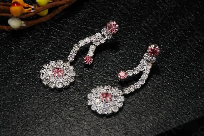  Free Shipping Hot Design Full Rhinestone Cubic Jewellery 925 Sterling Silver Wedding Jewelry Set Earring+Necklace | Украшения и