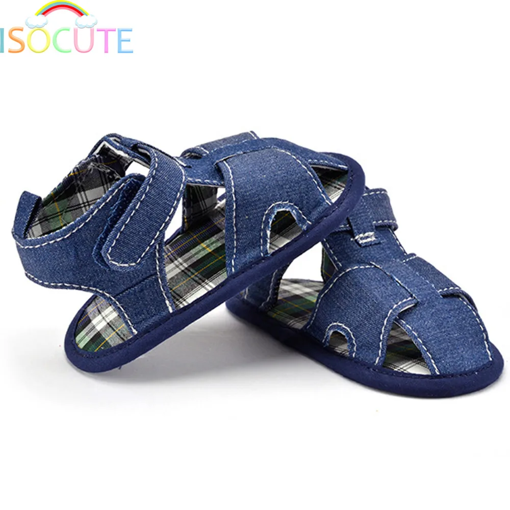 Isocute синего джинсового цвета детские Сандалии для девочек маленьких мальчиков