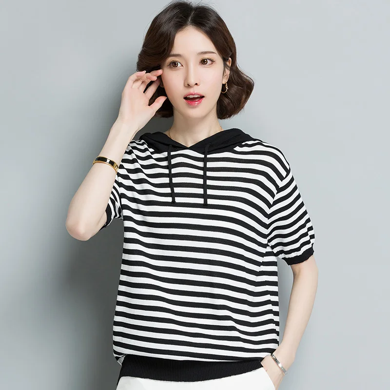 Футболка женская с капюшоном и коротким рукавом|Футболки| |