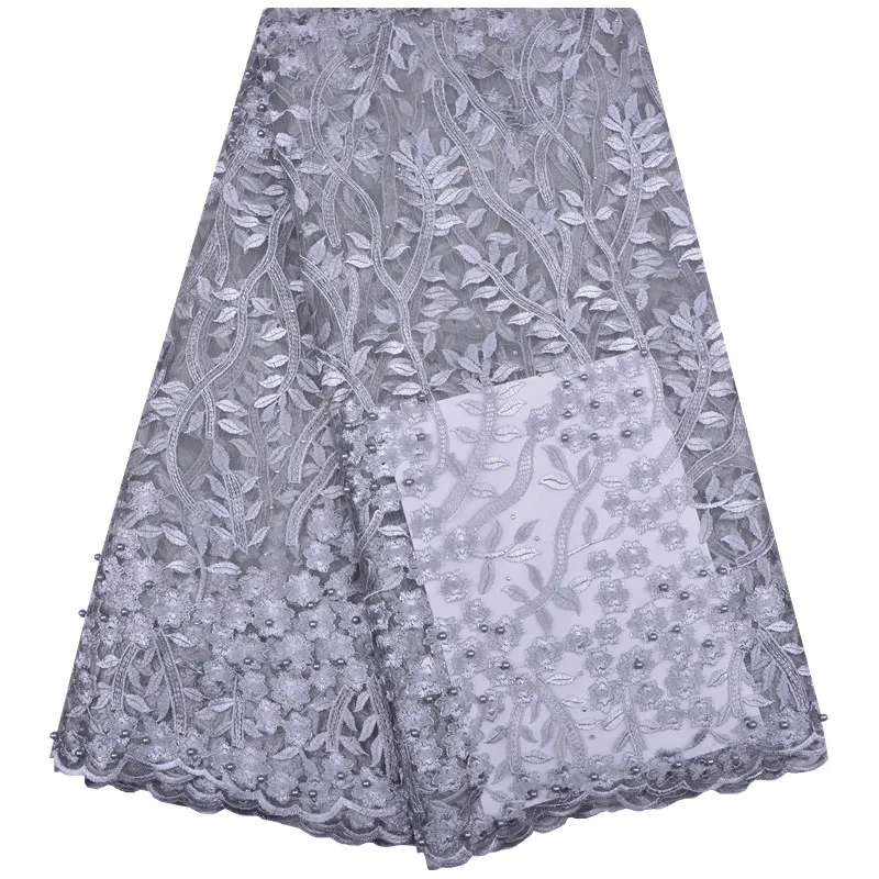 Оптовая цена африканская кружевная ткань Фиолетовый Тюль Ткань 5 ярдов