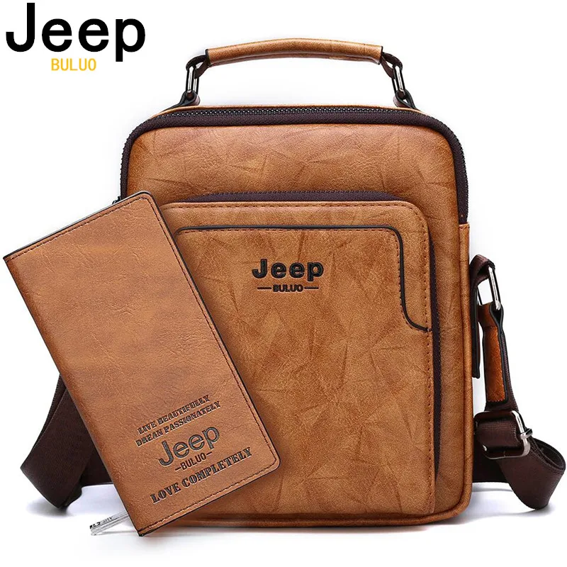 Мужская брендовая сумка на плечо jeep buluo оранжевая мессенджер для iPad деловой