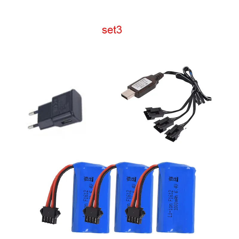 set3 Lamsam Wltoy автомобильный аккумулятор SM(4 P) Разъем Запасные части 6,4 V 1000MAh Lipo аккумулятор для WLToys 18628 18629 18428 18429 RC игрушечный автомобиль - Цвет: set3