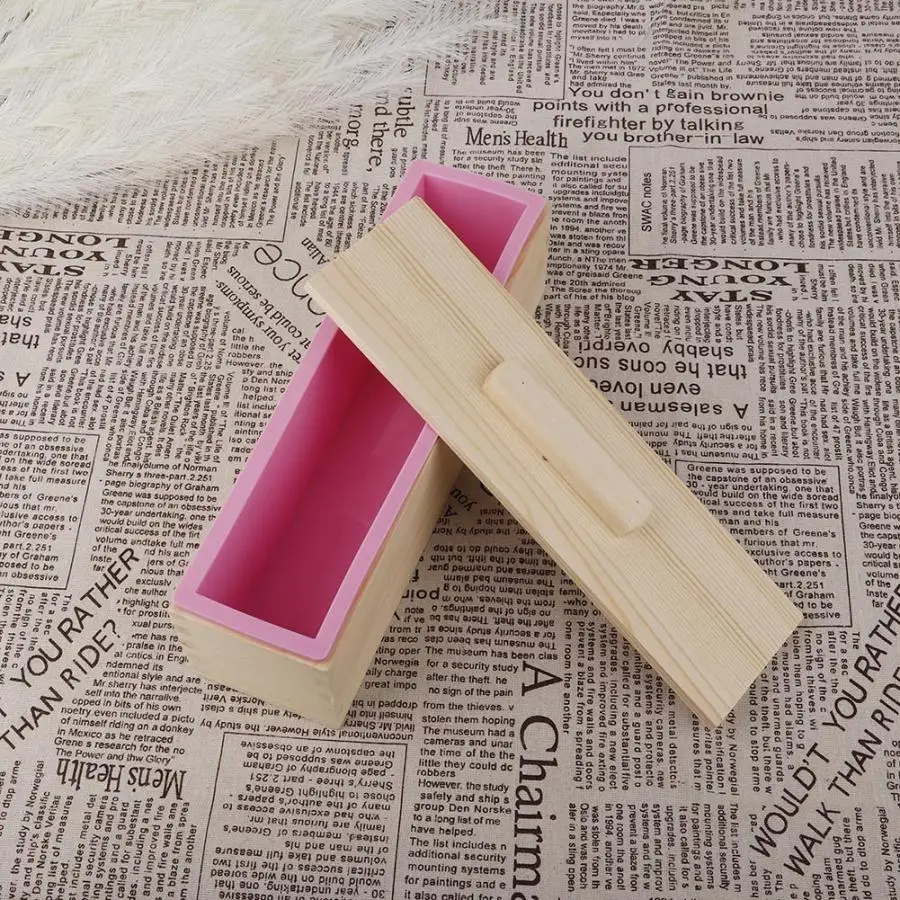 Силиконовая форма Nicole для мыла в виде булочек прямоугольная Гибкая деревянной