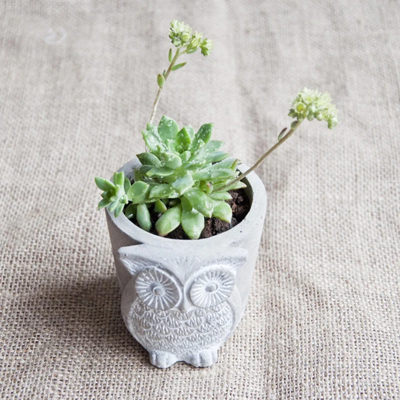 Сова дизайн формы для цветочного горшка бетонный цветочный горшок растения