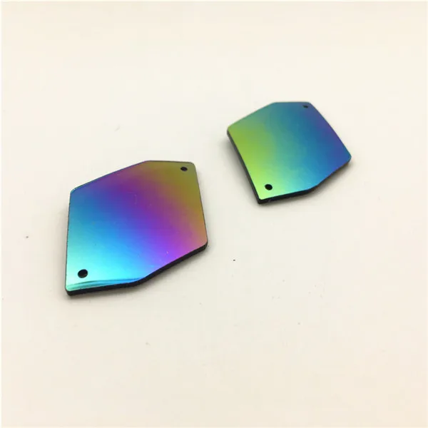 14N 24x34mm Высококачественные акриловые стразы разных форм, с отверстиями, радужные зеркальные Акриловые Бусины, 30 шт - Цвет: 14N 24x34mm