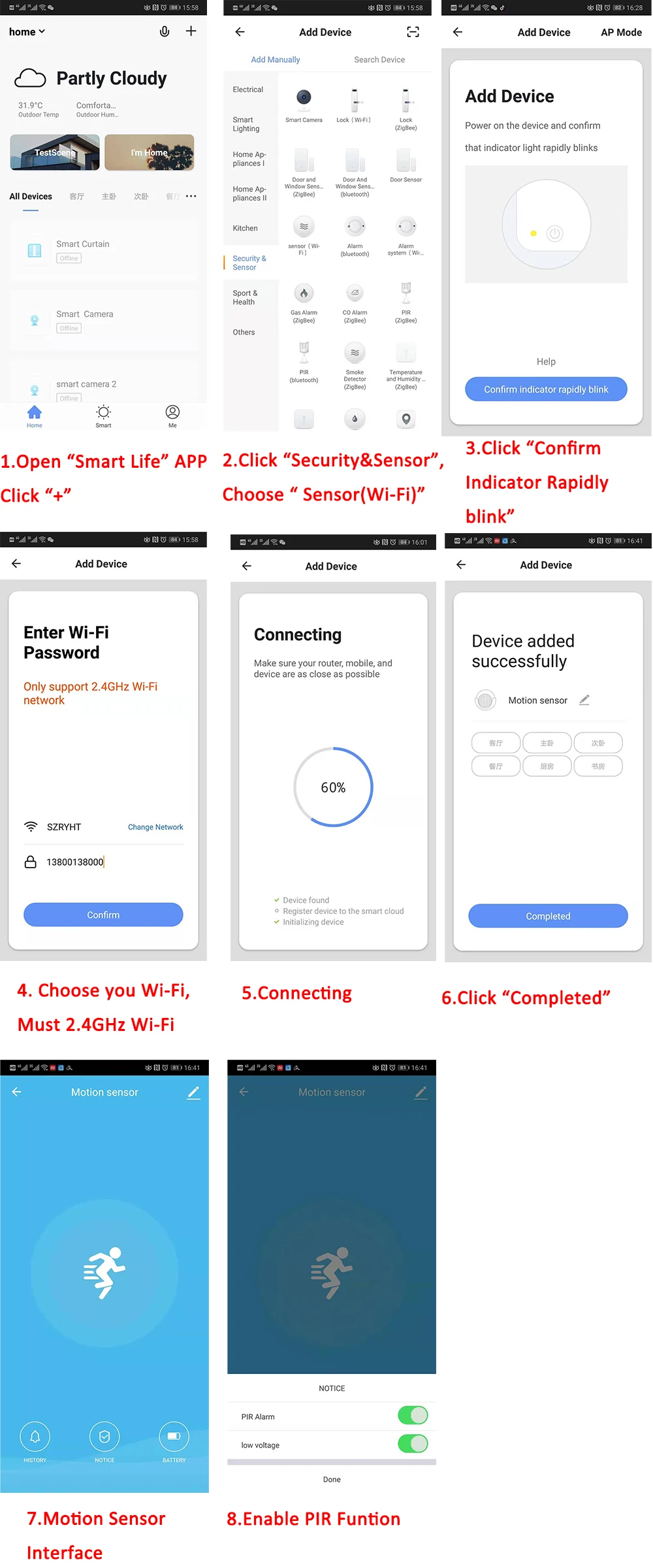 Tuya IFTTT на батарейках умный беспроводной wifi PIR датчик движения Детектор система домашней сигнализации