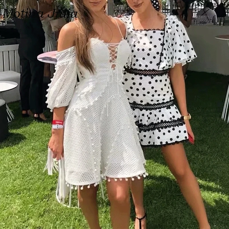 Motina Julia 2019 Летнее белое Открытое платье женское шикарное вечернее с открытыми