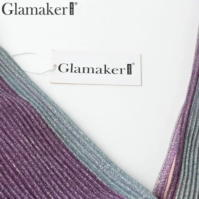 Glamaker, сексуальное длинное платье без рукавов с глубоким v-образным вырезом, женские летние вечерние платья с оборками, женское элегантное платье в полоску, Повседневное платье