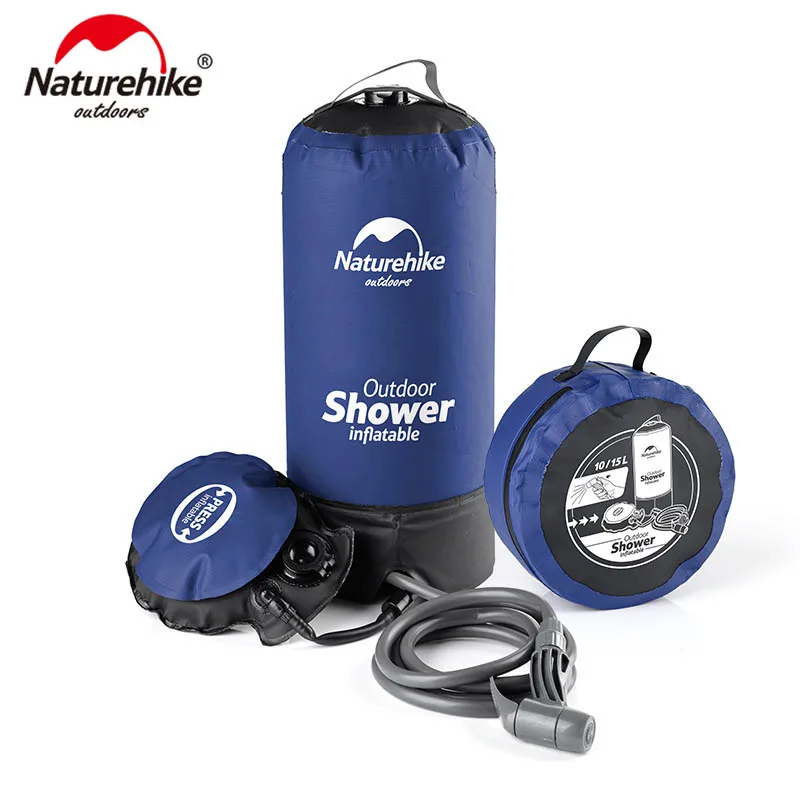 Портативная надувная душевая лейка NatureHike 11L для походов и душа купания в воде