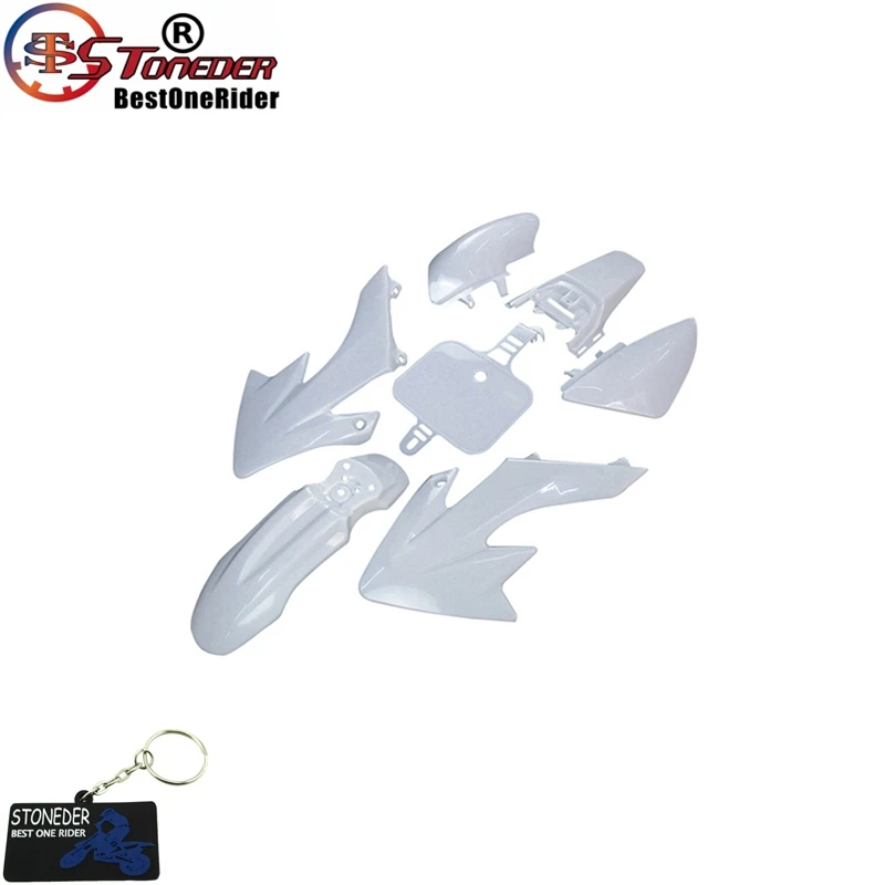White STONEDER обтекатель пластиковый крыло комплект для XR50 CRF50 SSR Thumpstar топает Coolster Pitsterpro Braaap SDG GPX DHZ 50-160cc питбайк - Цвет: White