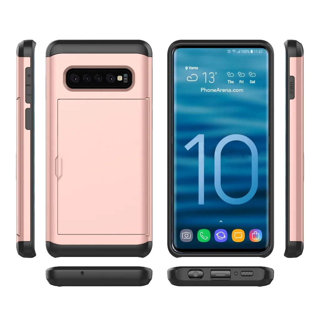 Гибридный защитный чехол-накладка для Galaxy S4 S5 S6 S7 Edge S8 S9 S10 Plus Note 8 Чехол-держатель
