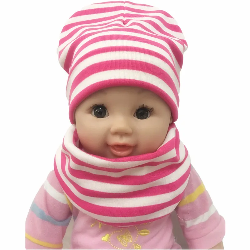 Новые зимние теплые вязаные крючком хлопковые детские шапки шарфы комплекты