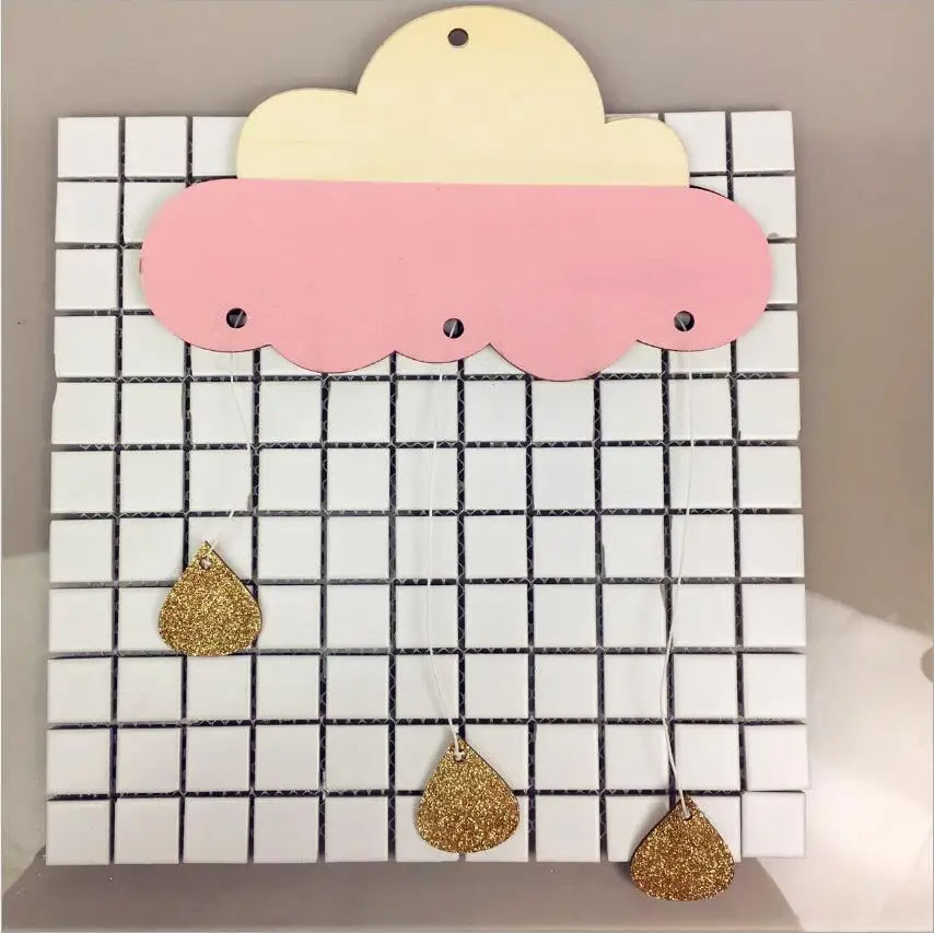 Ins скандинавский стиль деревянные облака капли дождя кулон детская комната