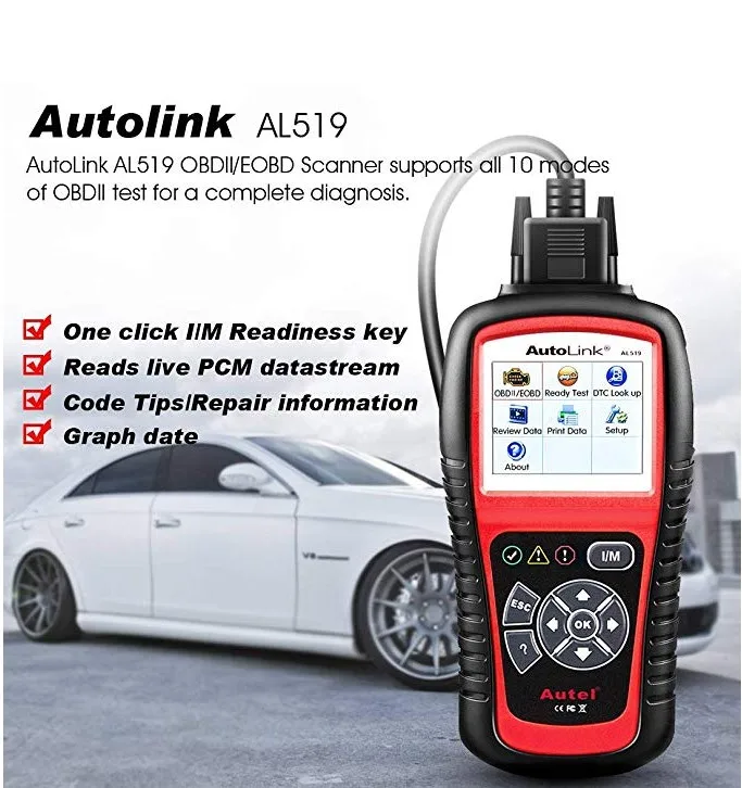 Autel AutoLink AL519 OBDII EOBD может считывать код автомобиля сканер кода диагностический инструмент сканер