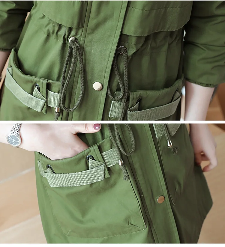 Женский Тренч с капюшоном размера плюс 6XL осенняя ветровка регулируемой талией