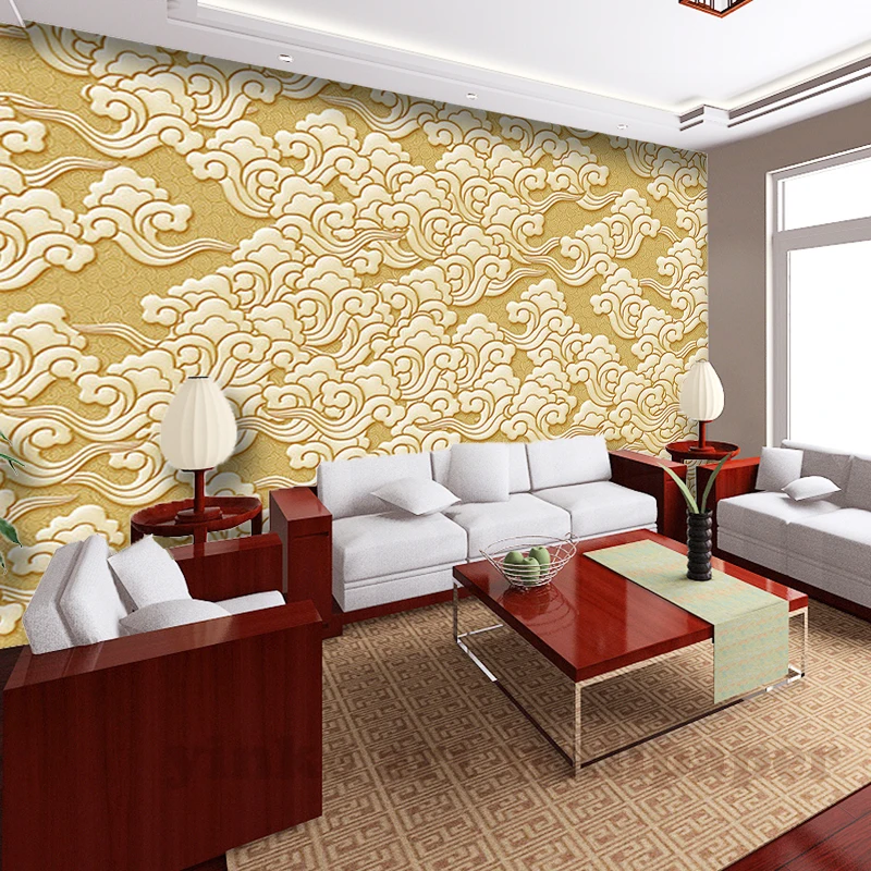 Пользовательские 3d классические рельефные обои для гостиной спальни настенная