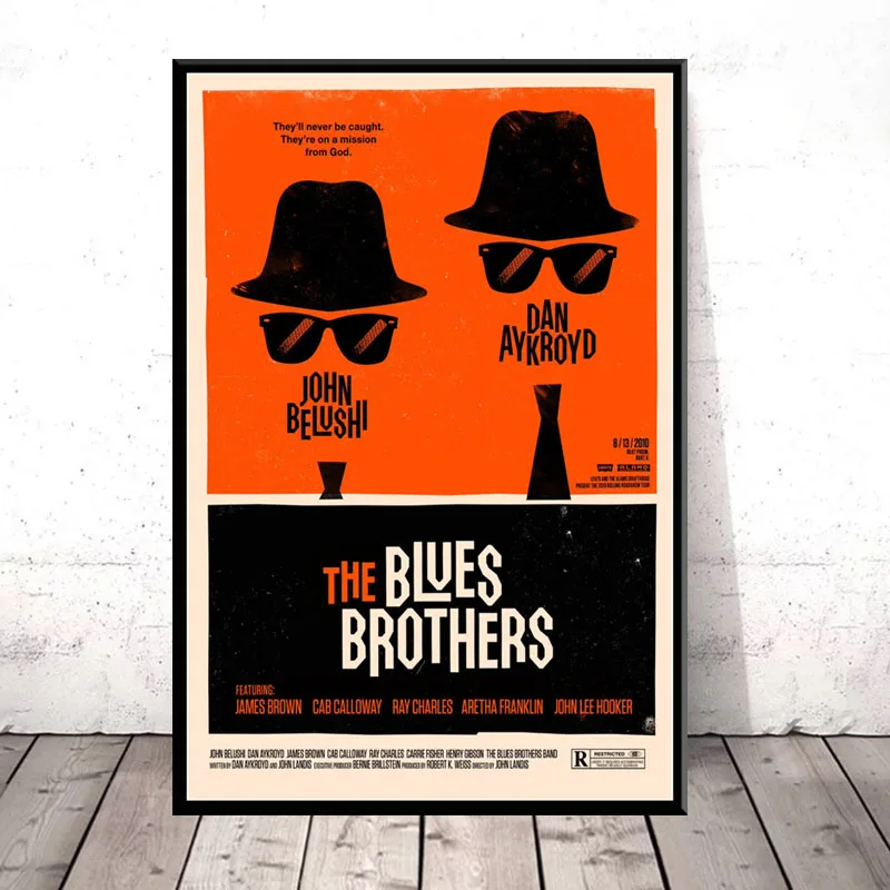 P646 The Blues Brothers 1980 Ретро Винтаж фильм с принтом музыкальной группы живопись